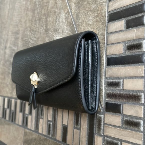 Kate Spade Marti Large Slim Flap Wallet Black - Picture 3 of 15